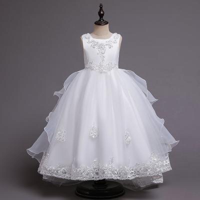 China Children Princess Dress Summer Wedding Sleeveless Performance Long Dress Children's Clog Skirt Pompous Flower Wear for sale