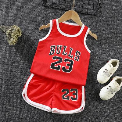 China Boys Girls Sportswear Suit Student Casual Basketball Vest Sleeveless Summer Kids Uniforms 2 Pieces Set for sale