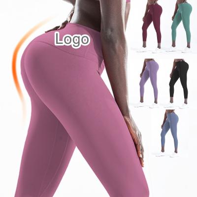 China Breathable Single Spandex Tummy Control 4 Way Stretch Gym Sport Nylon Workout Leggings Butt Lift Tights High Waist Women's Yoga Pants for sale