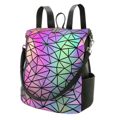 China Hot Selling Fashion PU Shoulder Bag Waterproof Hot New Arrival Trendy PU Instant Reflective Cross - Body Bag Geometric Luminous for sale