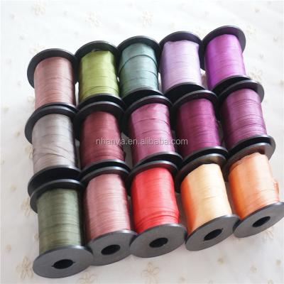 China Double Face 7mm Dyed Thin Taffeta Silk Embroidery Ribbon 100% Real Pure Silk Ribbon Solid Solid Color Handcraft, Double Face Satin Silk for sale