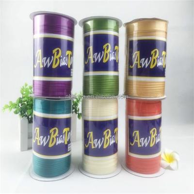 China Plain Folded Bias Tape AW Polyester Satin Bias Tape Manufactured Bias Binding Binding Tape for sale