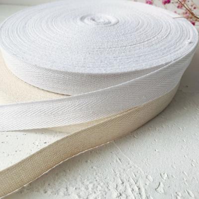 China 10mm viable 15mm 20mm 30mm 100% deep woven bias herringbone tape cotton twill tape wholesales high quality for sale