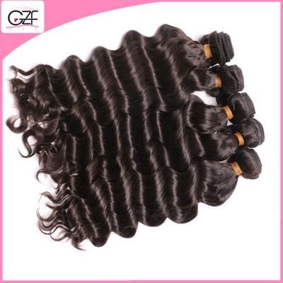 China Stable Quality Natural Brown 100% Unprocessed Raw Filipino Deep Wave Remy Hair for sale