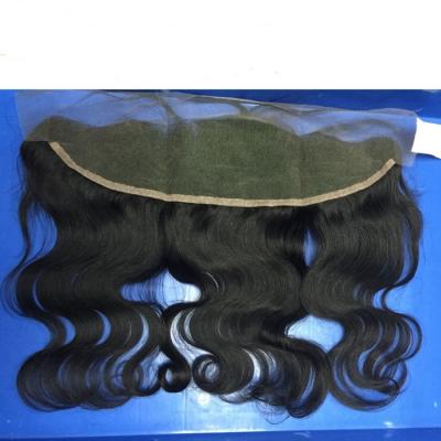 China 100% Virgin Human Hair Frontal Lace Closure with Baby Hair 13x4 Peruvian Virgin Hair Closure for sale