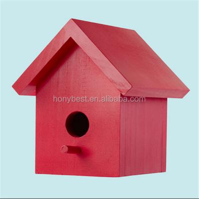 China Sustainable Hand Paint Garden Decorative Wooden Birdcage Houses for sale