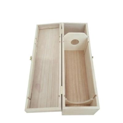 China Wholesale Custom Hot Selling Handmade Cheap Wooden Rectangle Wooden Wine Box With Hinged Lid In Bulk For Gift And Shipping for sale