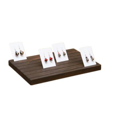 China Wholesale Wooden Play Card Holder Jewelry Ring Earring Card Holder Jewelry Organizer For Shop Counter Show Wooden Bracelet Necklace Display Rack for sale