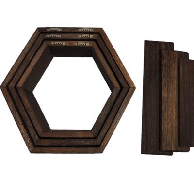 China Hexagonal Floating Shelf/Mid Century Succulent Drinks Plant Coasters/Rustic Geometric Shelves, Decorative Hanging Display Collectibles, Photo Views, Wall Honeycomb Plants for sale