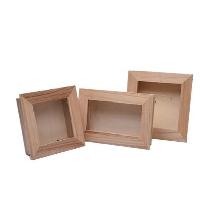 China Distressed Wood Picture Frames Bulk Free Standing Cheap Wholesale Shade Box Wood Picture Frame With Custom Size And Color for sale