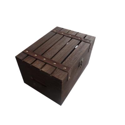 China Wooden Wine Bottle Crate Vintage Wooden Crate Storage Box With Lid Custom Wooden Crate Toy Organizer Supplier Wine Bottle /Fruit Chest Crates Manufacturer for sale