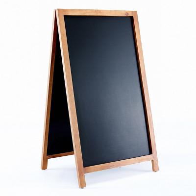 China A-Frame Rustic Custom Blackboard Chalkboard Double Sided Magnetic Folding Desk Easel Hanging Framed Chalk Board Display Board for sale