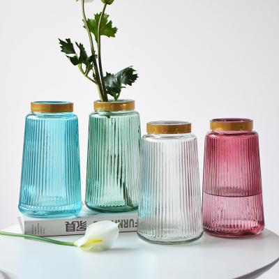 China Supplier Traditional Centerpiece Decorative Colorful Clear Glass Flower Vase Ceramic Vases for sale