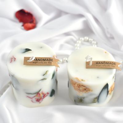 China Birthdays Wholesale OEM Handmade Custom Dry Flower Scented Candles For Home And Party Arrangement for sale