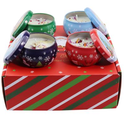 China Custom Luxury Birthdays Four-Piece Set Christmas Aromatherapy Candle Dried Flower Gift Set for sale