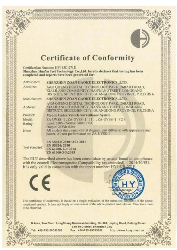 CE certificate - Shenzhen ZOAN Gaoke Electronics., Ltd.