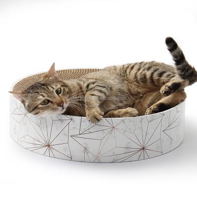 China Viable Cat Toy Corrugated Cardboard Pet Cat Scratcher Lounge Bed for sale