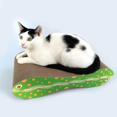 China FREE SAMPLE Viable Popular 2 in 1 Reversible Caterpillar Shape Cat Scratch Board, Cat Scratcher Protection for sale