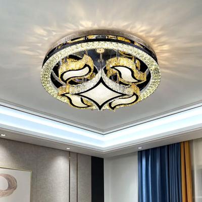 China Factory Direct Sale 2022 New Contemporary Crystal Lamps Round Modern Indoor Bedroom Living Room Stainless Steel Leaded Crystal Ceiling Lamp for sale