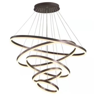 China Kingtoro Modern Modern For Ring Chandelier Nordic Luxury Ceiling Dining Room Circle LED Pendant Lamp for sale