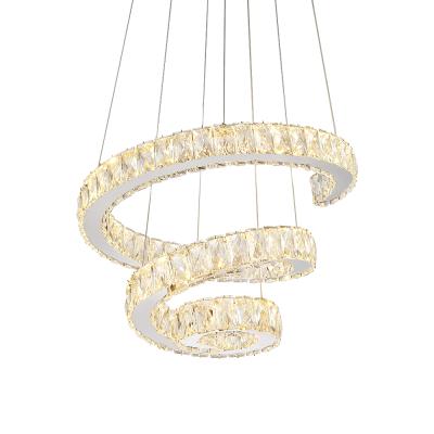 China New Style Modern Lighting Fixtures Led Pendant Lights Decorative Chandeliers 400mm Modern Crystal Hanging Chandelier Led Modern Lamp for sale