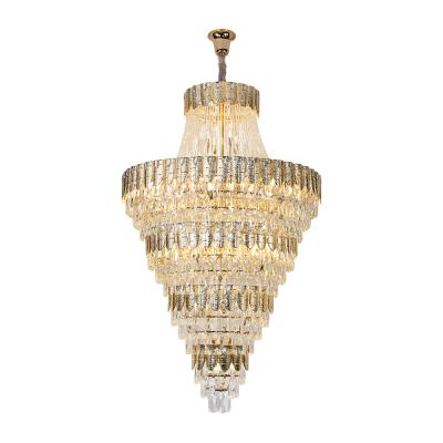 China Modern Luxury Large High-grade Crystal Chandeliers Round Hotel Chandelier Pendant Lamp Wedding Cake Stand For Villa Lobby for sale