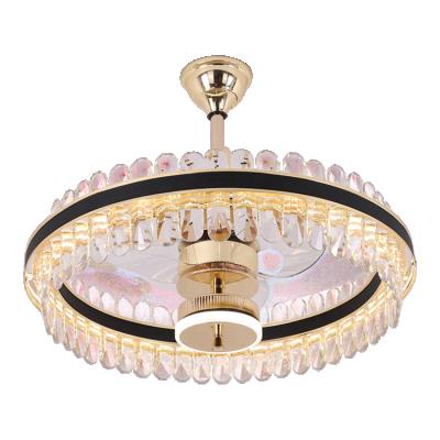 China New Design Modern Clear Chandelier Fan Good Quality Blades Ceiling Fan Lamp With Remote Control for sale