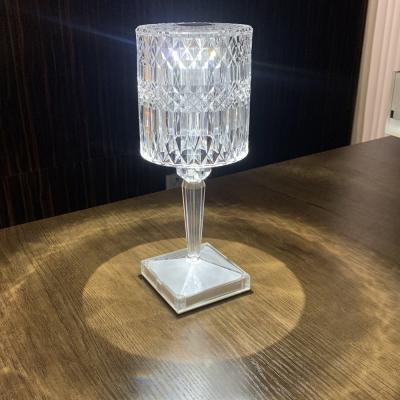 China Modern Acrylic Crystal Portable Touch LED Night Light Home Decorative Table Lamp for sale