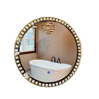 China Factory Price Luminous Hot Selling Crystal Illuminated Cosmetic Lighted Mirror For Daily Beauty for sale