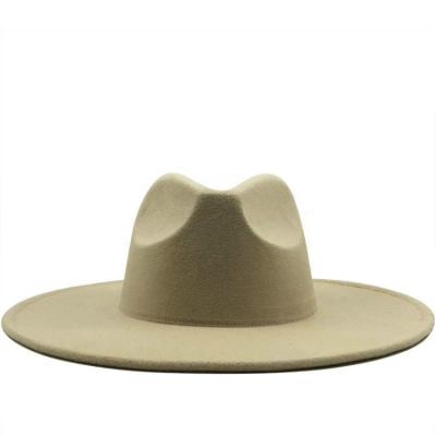 China Cheap Men's Winter Warm Women Festival Outdoor Activity Party Plush Sale Fashion Wool Felt Wide Brim Fedora Hat for sale