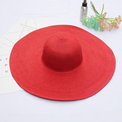 China Wholesale New Design Simple Striped Straw Hats Women's Wide Brim Straw Hats Beach Summer Sun Hats for sale