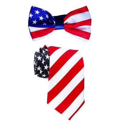 China 4th of July Independence Day Party Polyester Fabric Supplies PESENAR Independence Day American Flag Bow Tie Decorations Souvenir for sale