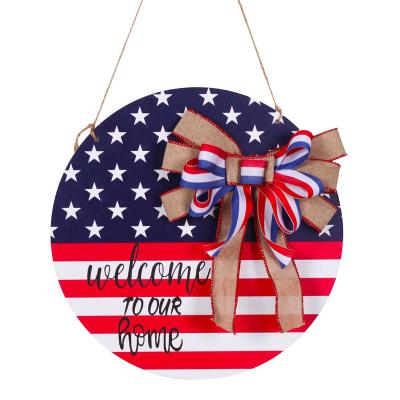 China USA Fourth of July Decor Independence Day 4th of July Wooden Craft Wall Hanging Decor for sale