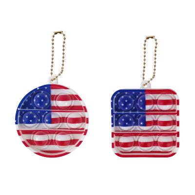 China 2022 Silicone Amazon Silicone American Flag Mini Keyring Fidgets Bulk Car Accessories Best Selling Interior Decoration for sale