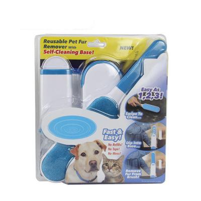 China Wholesale Viable Pet Grooming Brush Pet Fur Hair Remover Dog Hair Fiber Remover Brush for sale