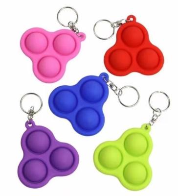 China Promotion Gift Hot Sale Mini Fidget Toys Keychain Stress Toy Dimple Toy For Adults And Children Simple Key Chain for sale