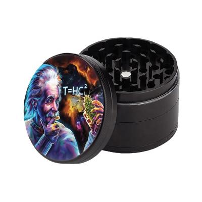 China Hot Smoke Grinder Zinc Alloy Metal Herb Grinder 50mm for Black Einstein Model Tabbaco Grinder Herb for sale