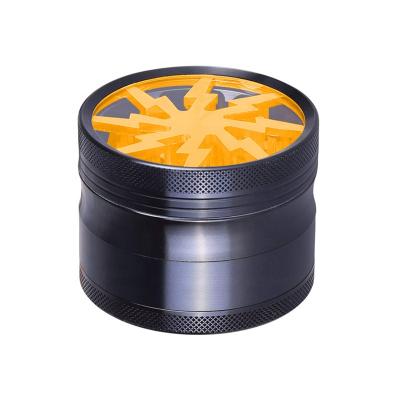 China Fashion Lightning 8 Tooth Aluminum Alloy 4 Layer Cigarette Grinder 63mm Fashion Metal Cigarette Grinder 100 for sale