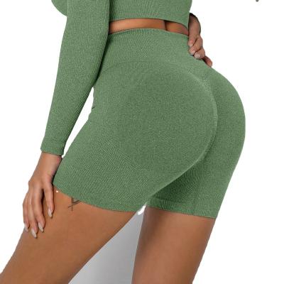 China Sexy Yoga Women Sports Gym High Waist Peach Butt Hip Lift Workout Shorts Slim Fit Breathable Seamless Breathable Sweatpants for sale