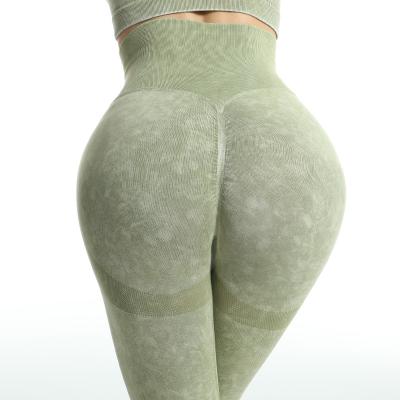 China Breathable Women Waist Peach Hip Fitness Tight Washed Pants High Quick Dry Seamless Running Yoga Pants for sale