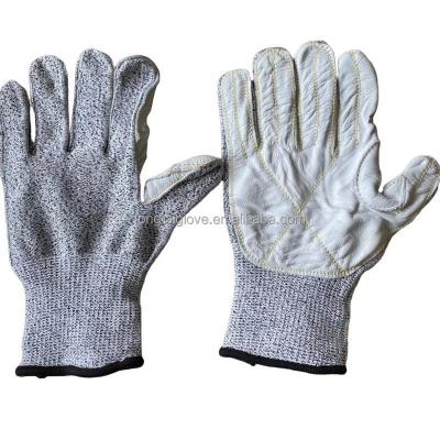 China Anti-cut Aramid Core Glove Cow Grain Cow Grain Resistant Cut Resistant Leather Work Gloves for sale