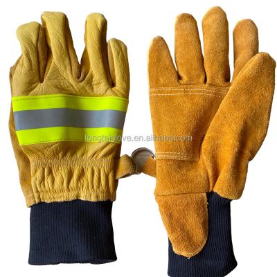 China Heat Resistant Gloves Fire Fighting Anti-Slip Fabric Fire Rescue Gloves Heat Resistant Seam For Firefighters for sale