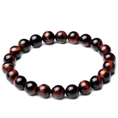 China Minimalist 8MM Handmade Red-Brown Natural Stone Prayer Bracelet Cute/Romantic Natural Stone Beads Bracelet For Men Yoga Jewelry for sale