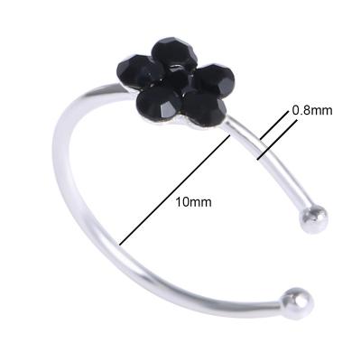 China Floral Tragus Ring Tiny Flower Helix Cartilage Nose Circle Nostril Nose Ring Crystal Nose Piercing Body Jewelry New FASHIONABLE Women Men for sale