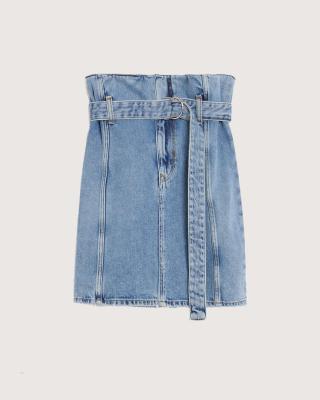 China Breathable High Quality Custom Made Denim Skirt Fashion Ladies High Waist Short Skirt Blue Denim Skirt for sale