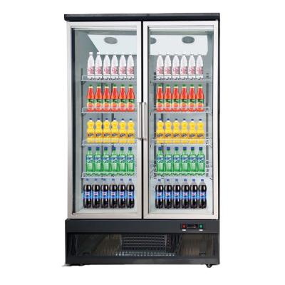 China Commercial double door refrigerator transparent glass door refrigerator freezer refrigerator for supermarket for sale