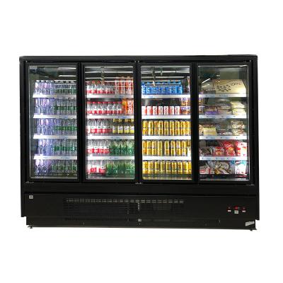 China sliding glass doors freezer supermarket display fridge for sale