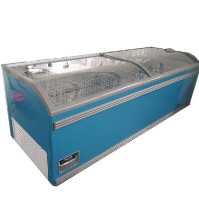 China supermarket freezers aht used for frozen meat fish ice cream combined island refrigerator for sale