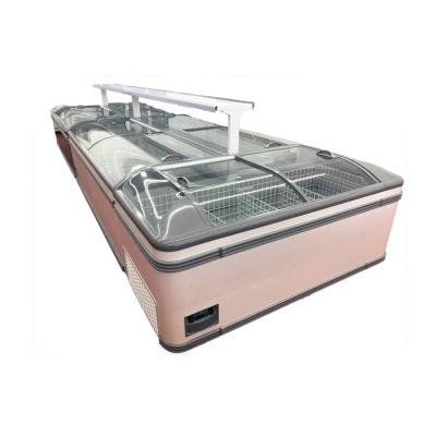 Китай Supermarket refrigeration equipment island type combined glass door 1000 liter deep freezer продается