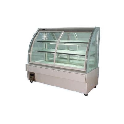 China High quality curved glass bakery refrigerator cake display refrigerator dessert cooler cabinet for bakery shop Te koop